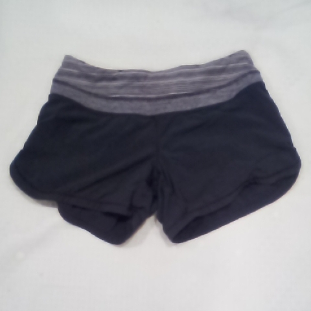lululemon athletica Black Shorts with Gray Foldover Waistband
